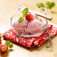 Sorbet fraise vanille au sirop d’agave 