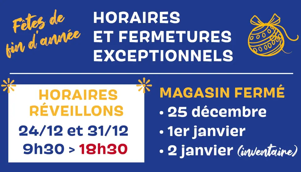 horaires fermeture décembre